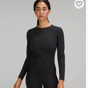 Lululemon All It Takes Ribbed Nulu Long Sleeve Black Yoga Shirt - Size 4